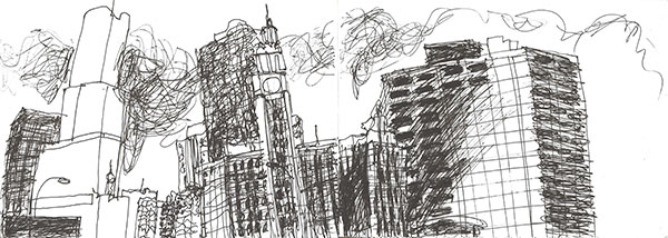 First Glimpse of Wrigley and Trump Buildings